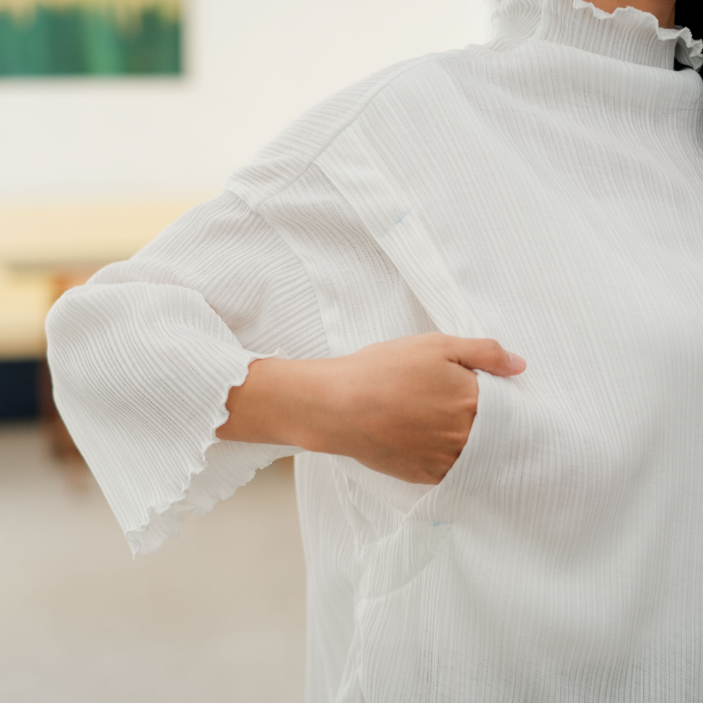 Zara Knit BUSUI FRIENDLY bukaan kiri kanan Blouse Turtleneck Original By Syamaita