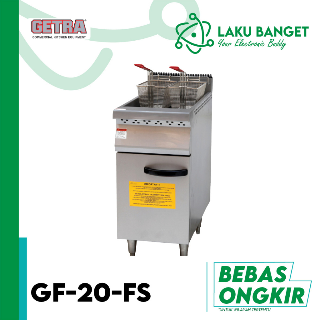 Gas Deep Fryer 20 Liter with Thermostat Getra GF 20FS / Deep Fryer Gas dengan Thermostat 20 Liter Ge