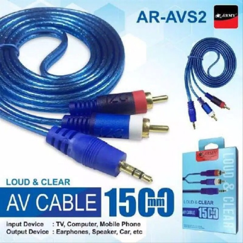 Kabel Audio Jack Army 3.5mm 2 in 1