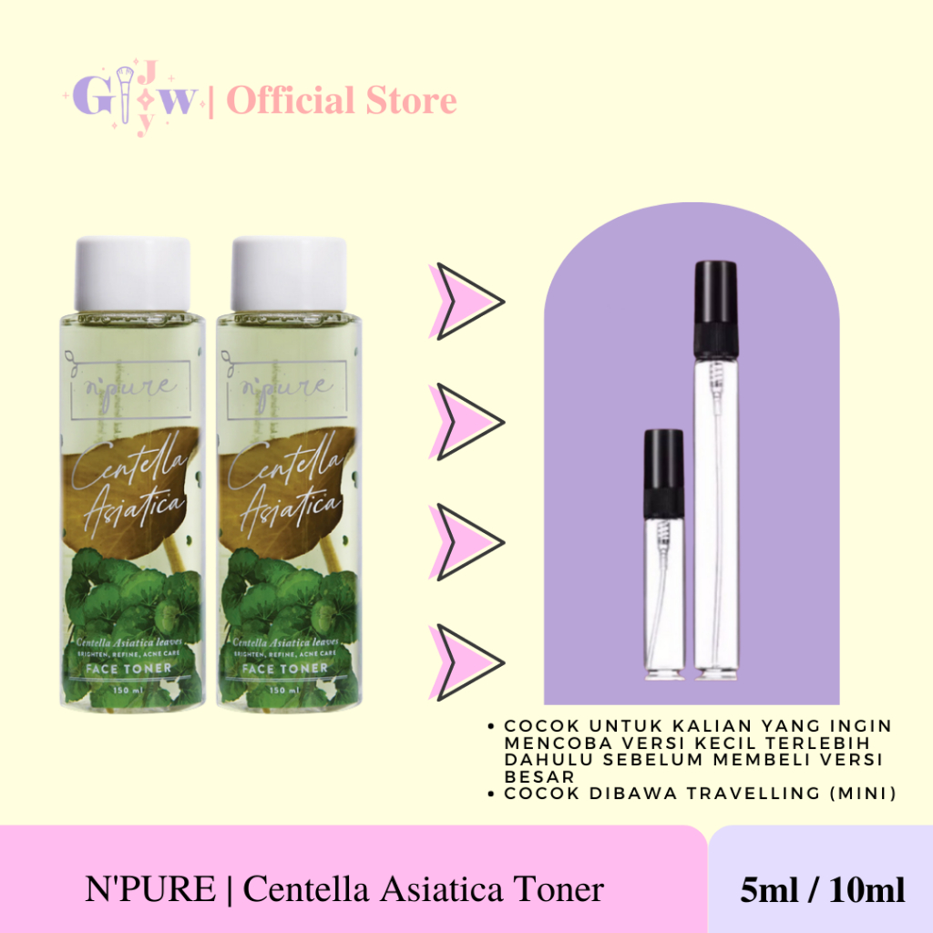 DECANT SHARE IN JAR - N'PURE centella asiatica toner | jerawat acne prone oil face skin oily mencerahkan