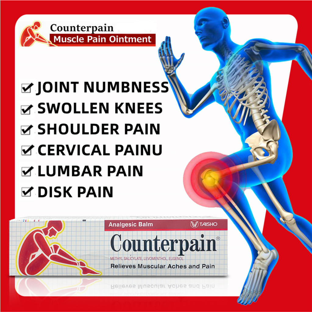 [TAISHO] Thailand Counterpain Analgesic Balm 120gr Pereda Nyeri Otot/Sakit Pinggang/Leher dan Pundak/Salep Keseleo Nyeri Rheumatoid Arthritis [Original]