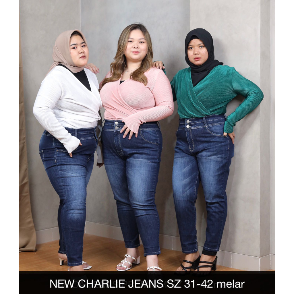 CELANA JEANS WANITA UKURAN NORMAL &amp; JUMBO CHARLIE GARMEN  SERIES JEANS-SYSCLOTHIER