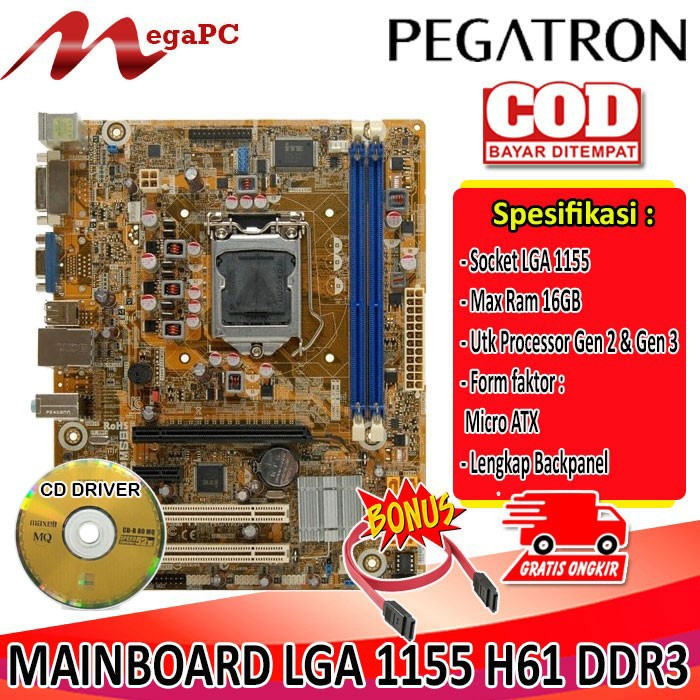 Mainboard Lga 1155 h61 Oem Support Sandybridge