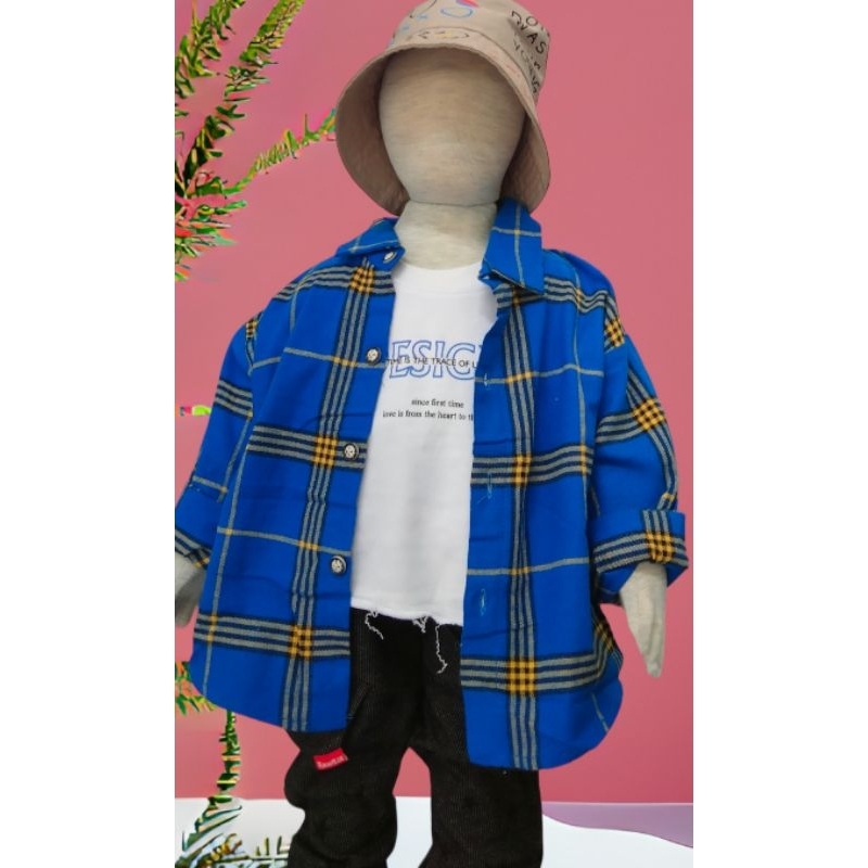 Setelan 3in1 flanel /Baju Anak Laki Laki import