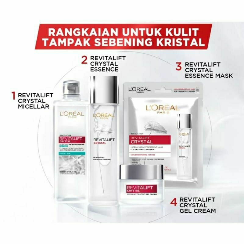 Loreal Paris Revitalift Crystal Micro Essence 22/65/130ml/ Gel Cream/ Micellar/ Cleansing Gel