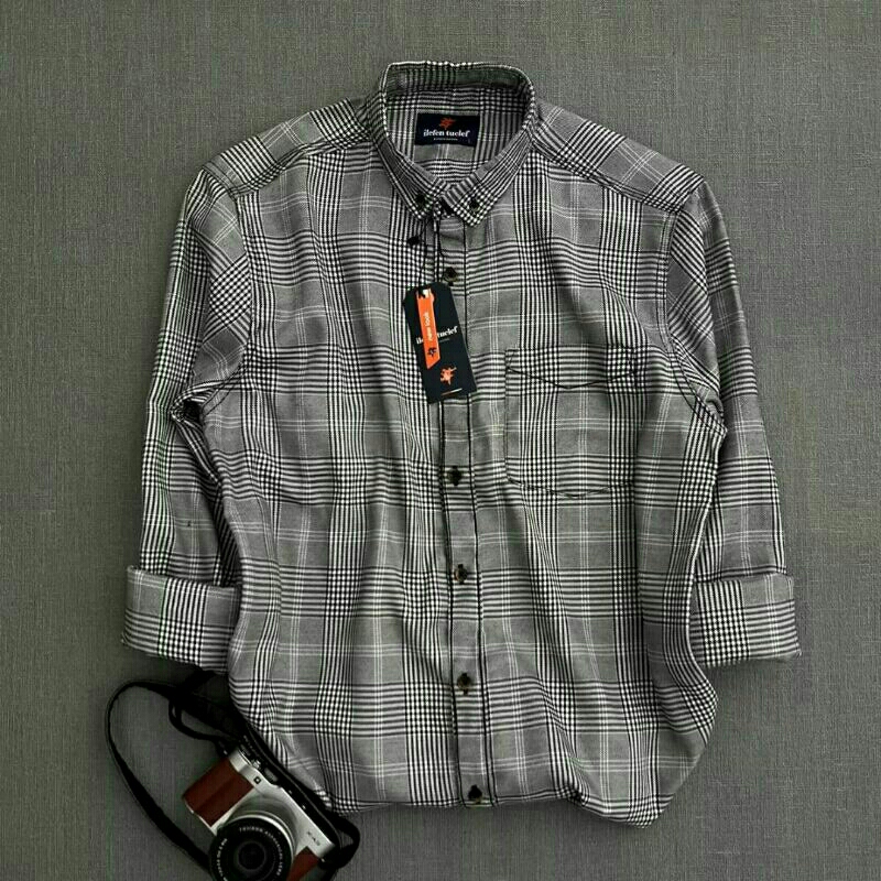 Kemeja Flanel Pria Lengan Panjang Ilefen Tuelef 033