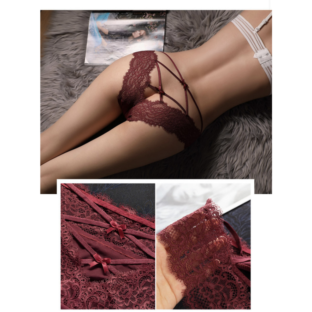 Celana Dalam Wanita Sexy transparan Renda lembut Desain hollow out Sexy Panties C032