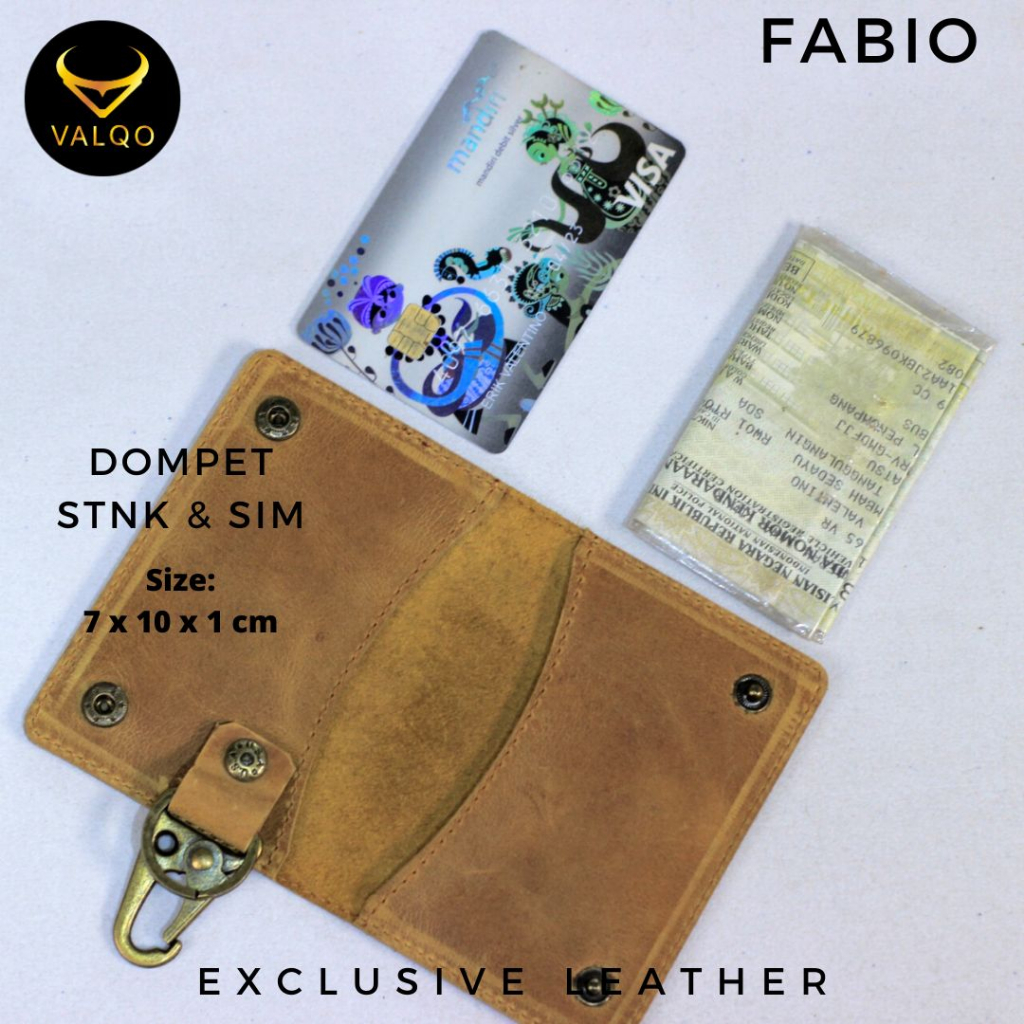 [VALQO] FABIO Dompet STNK dan SIM Gantungan kunci kulit sapi untuk Mobil Motor STNK SIM Kartu Tol bisa COD