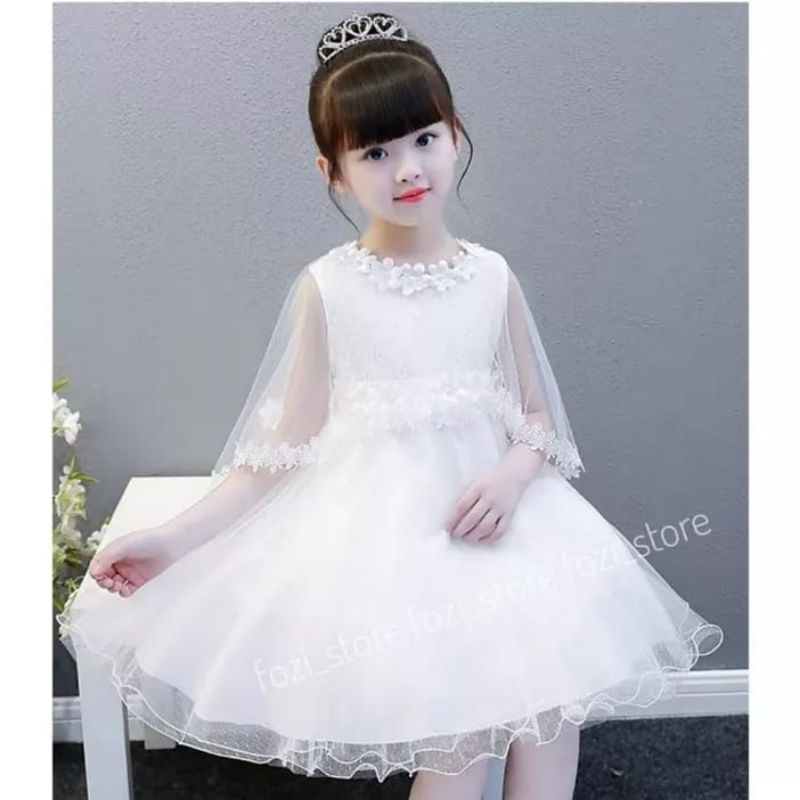 DRESS TUTU PESTA ANAK IMPORT BUNGA 2-8 TAHUN MEWAH CAPE / GAUN PENGANTIN ANAK BUNGA MEWAH / BAJU KOSTUM PESTA ANAK PRINCESS UNICORN