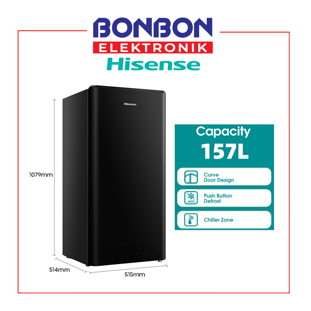 Hisense Kulkas 2 Pintu 410L RT416N4IBN / RT416 410 Liter