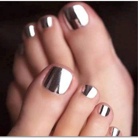 Kuku Palsu Kaki Dan Lem Fake Nail Art 3d silver mewah Kuku Palsu Tahan Air 24 Pcs Kotak Free Lem 2gr