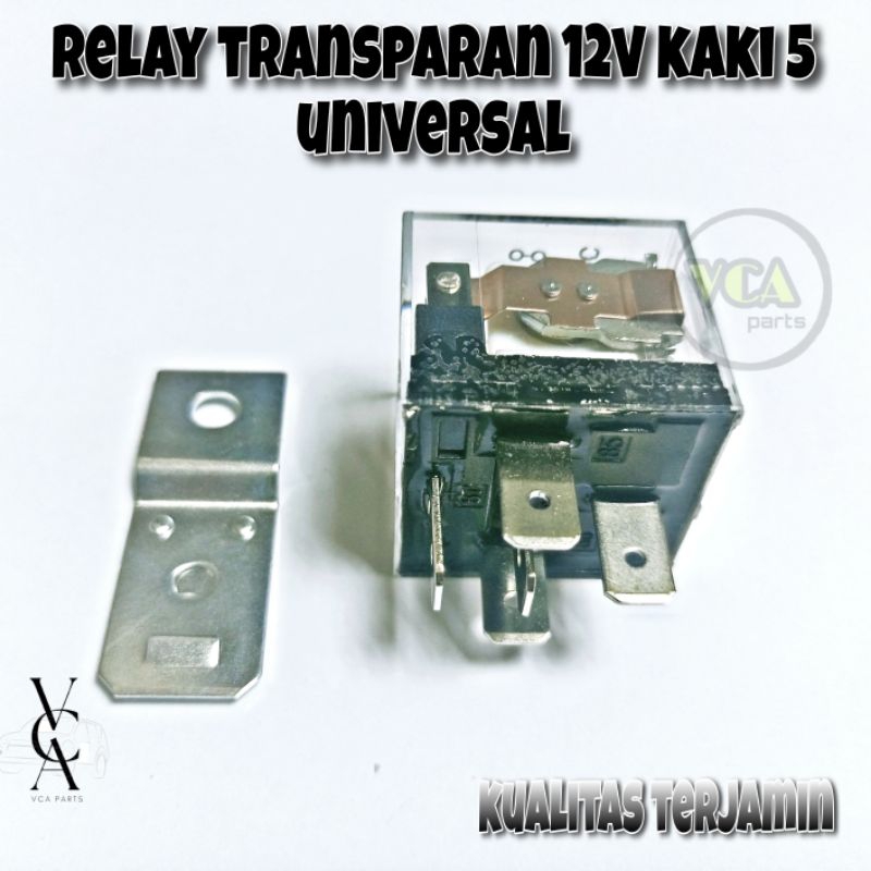 RELAY TRANSPARAN 12v kaki 5 (5p) UNIVERSAL.