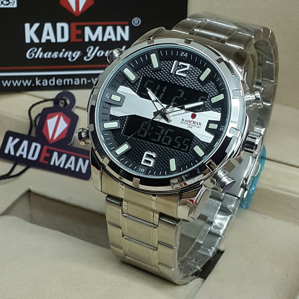 [COD] Jam Tangan Double Time Digital Analog Pria Kademan Original Water Resistant