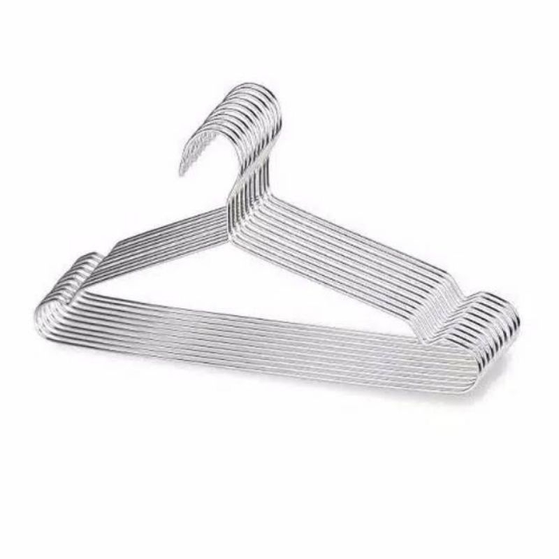 Gantungan Baju Dewasa Stainless Steel 1 Set Isi 10Pcs / Hanger Baju