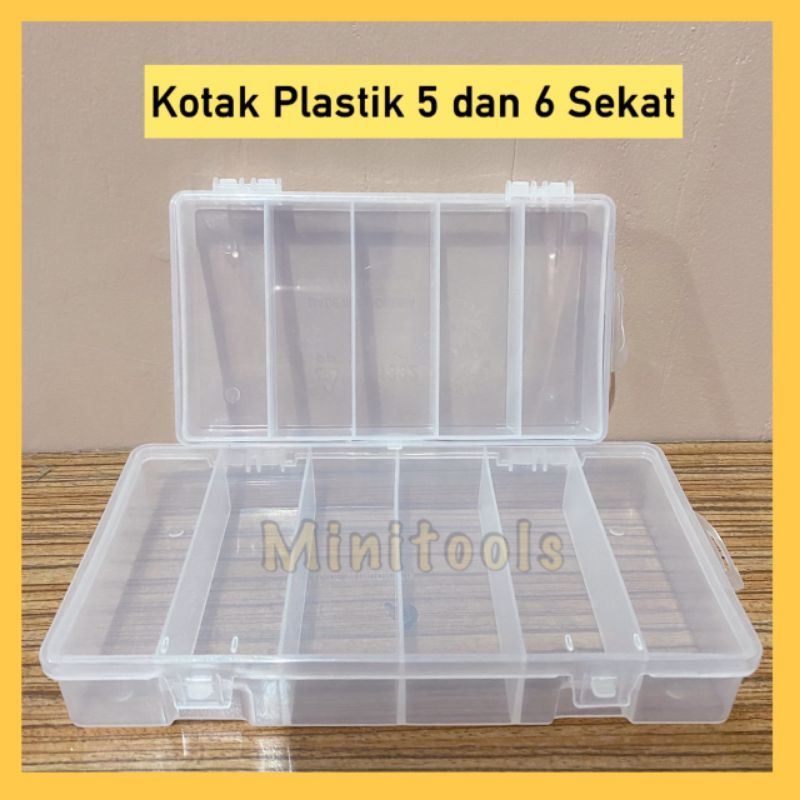 Kotak Plastik 5 Sekat / Kotak Plastik 6 Sekat / Green Leaf 1392, 1393