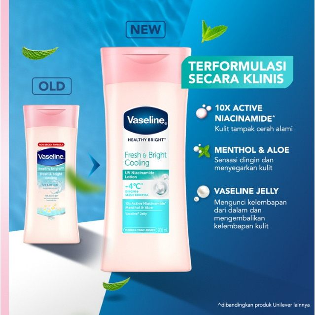 Vaseline Lotion Healthy Bright Fresh &amp; Bright Cooling 100ml