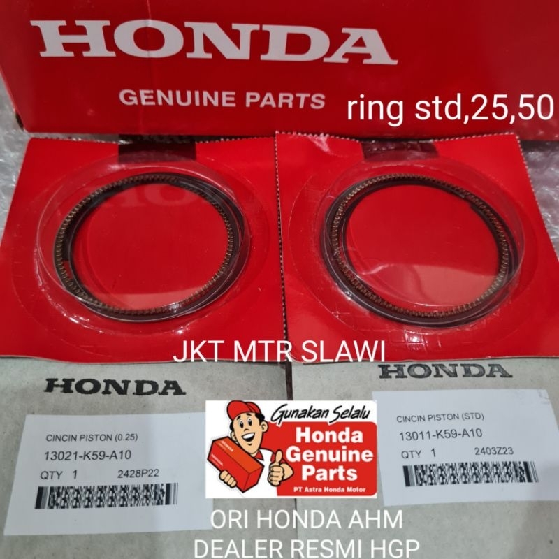 ring seher atau cincin piston vario 150 2015-2021 std, S-25, S-50 ori honda ahm dealer resmi hgp