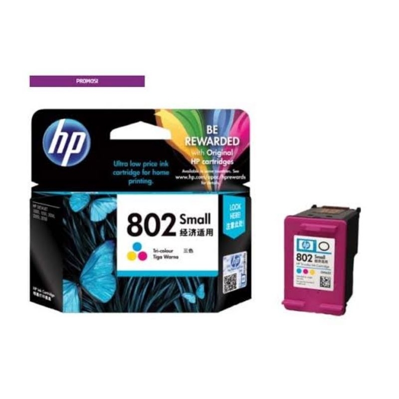 tinta cartridge hp 802 black &amp; 802 colour original for hp deskjet 1000, 1010, 1011, 1050, 1510, 1511