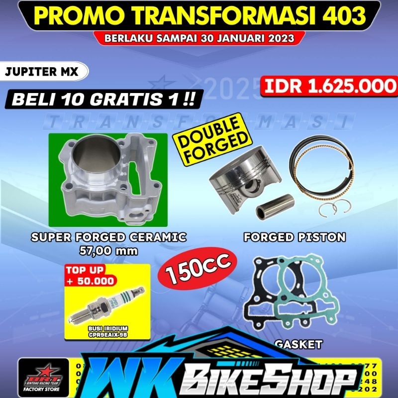 CYLINDER BLOK SUPER CERAMIC + FORGED PISTON JUPTER MX / VIXION OLD / MX KING  177CC