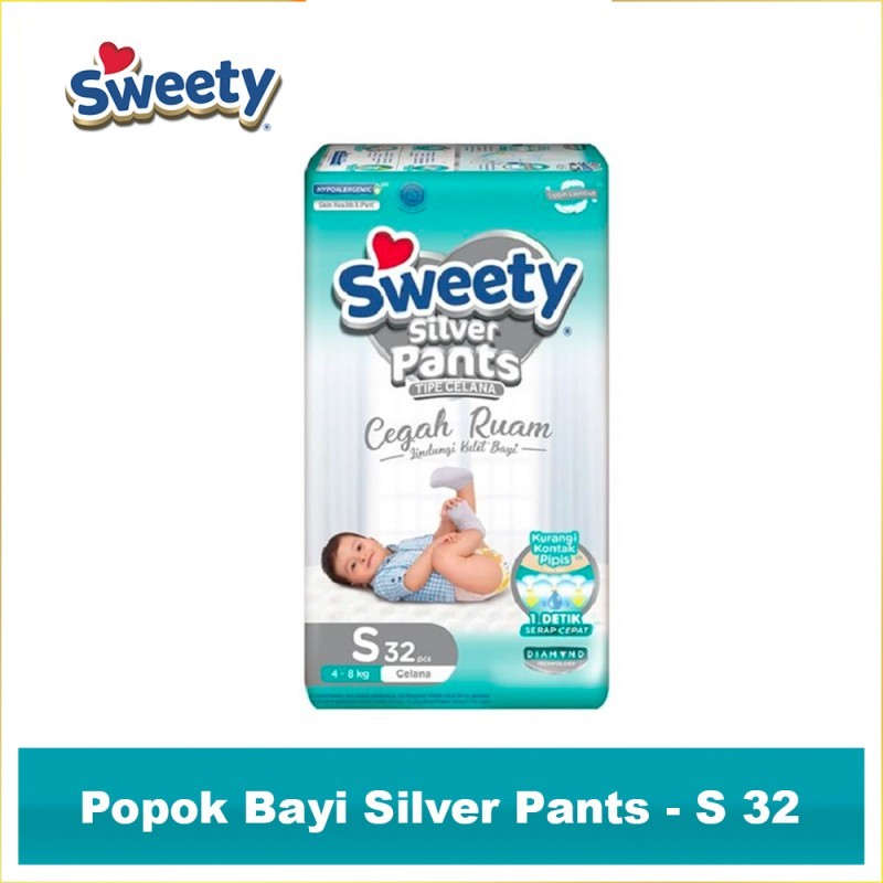 SWEETY SILVER PANTS [POPOK CELANA] S32 / M28 / L26 / XL24 / XXL22 (Garansi ORI 100%)