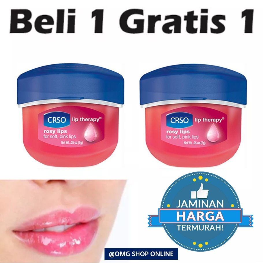 BELI 1 GRATIS 1 - CRSO Lip Therapy Rosy Lips SOFT PINK USA/ Lipbalm Liptint Lipgloss Pelembab Bibir Pemerah Bibir Pink Korea Kosmetik Wanita Anak Sekolah Mirip Vaseline Lip Balm Vaseline Lip Therapy Mencerahkan Bibir Hitam dan Bibir Kering Jadi Bibir PINK