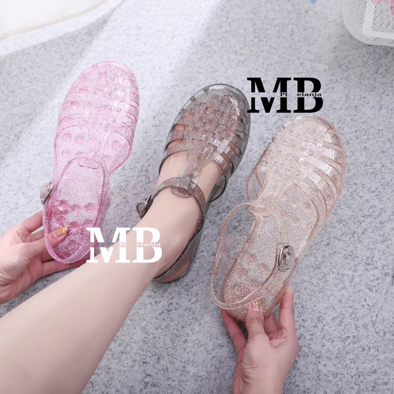 COUPLE SANDAL JELLY KARET IMPORT PREMIUM WANITA DEWASA DAN ANAK PEREMPUAN SLOP GUNUNG GLADIATOR GLITTER TRANSPARANT DESPON MELISSA CINDERELLA