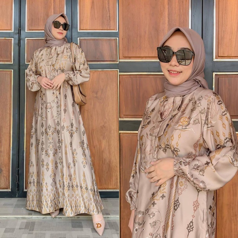 Gamis Maxmara Alina M/L/XL/XXL/JUMBO Gamis Seragaman Raya Kondangan Muslim High Quality