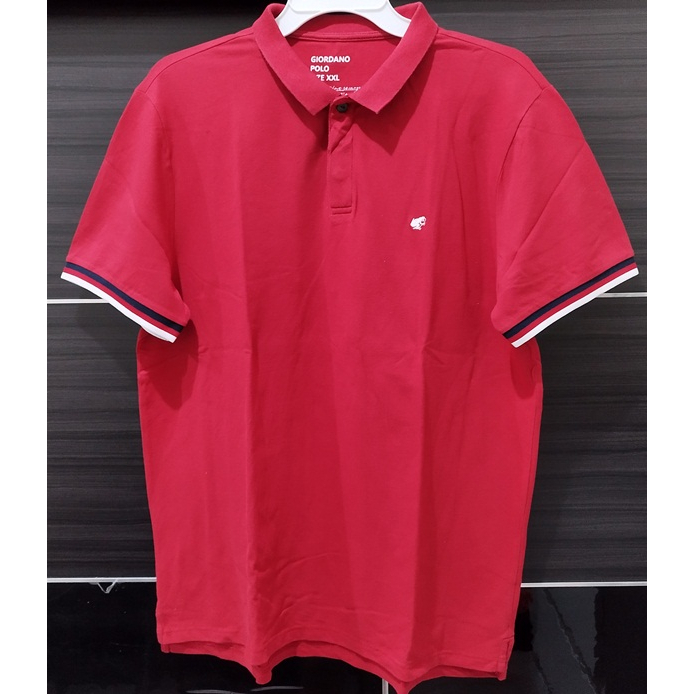 Preloved Kaos Polo Pria Giordano Original Polos Red Size XXL