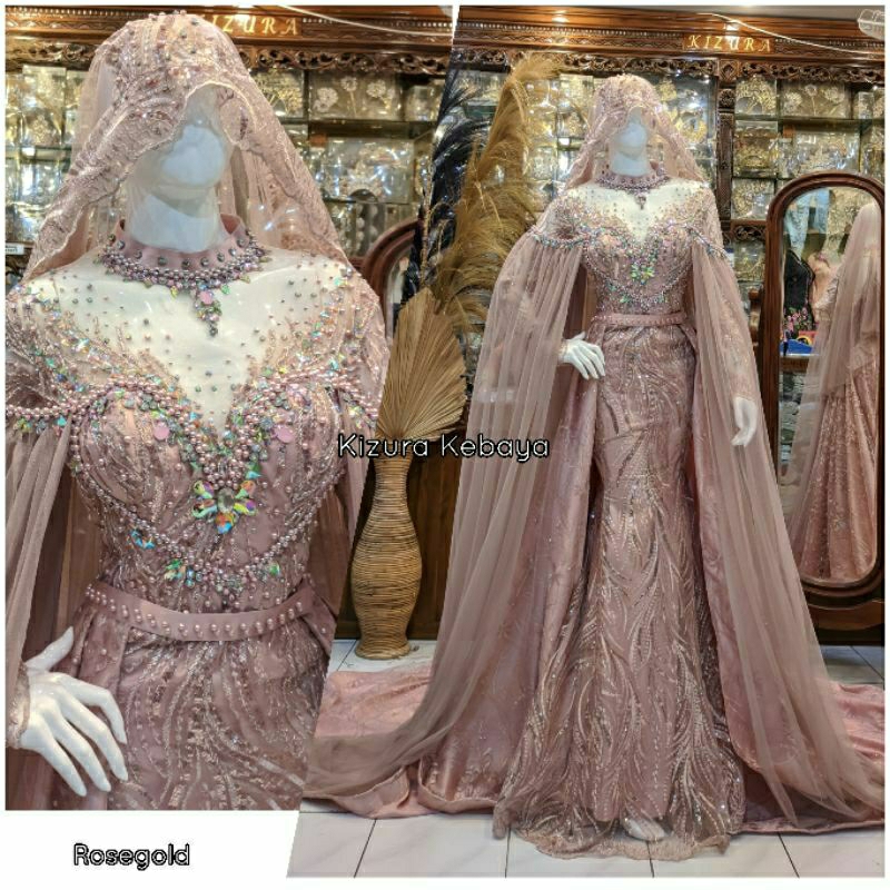 Kebaya Ekor Gaun Slim Dress 2in1 Pengantin / Congsam