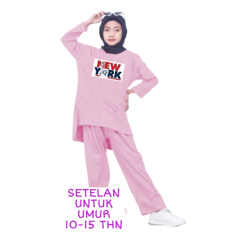 Setelan Anak Perempuan Remaja Terbaru 2023 Bahan Babyterry Stelan One Set Anak Cewek Kekinian Viral