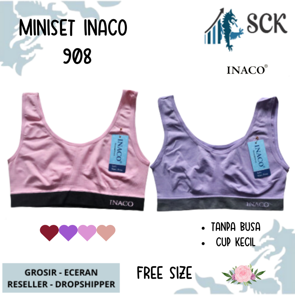 Miniset SELICA INACO 908 Rajut / Training BH / Pakaian Dalam Wanita / Sport BH / Pakaian Olahraga - sckmenwear GROSIR