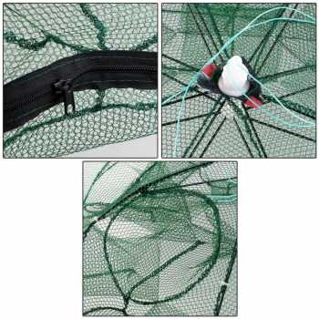 Jaring Pancing Ikan Lipat Automatic Folding Umbrella Fishing Net 4 6 8 12 16 Holes / Jaring Pancing Ikan Udang Kepiting Lele Lobster Nila Wader Belut Sungai Laut Danau Fish Trap Net Multifungsi / Bubu Payung Perangkap Jebakan Jala Ikan 4 6 8 12 16 Lubang