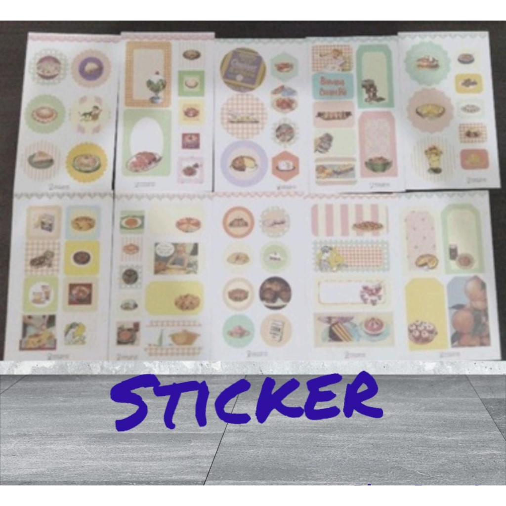 

sticker tema design recipe jual perpack isi 10 lembar quality premium