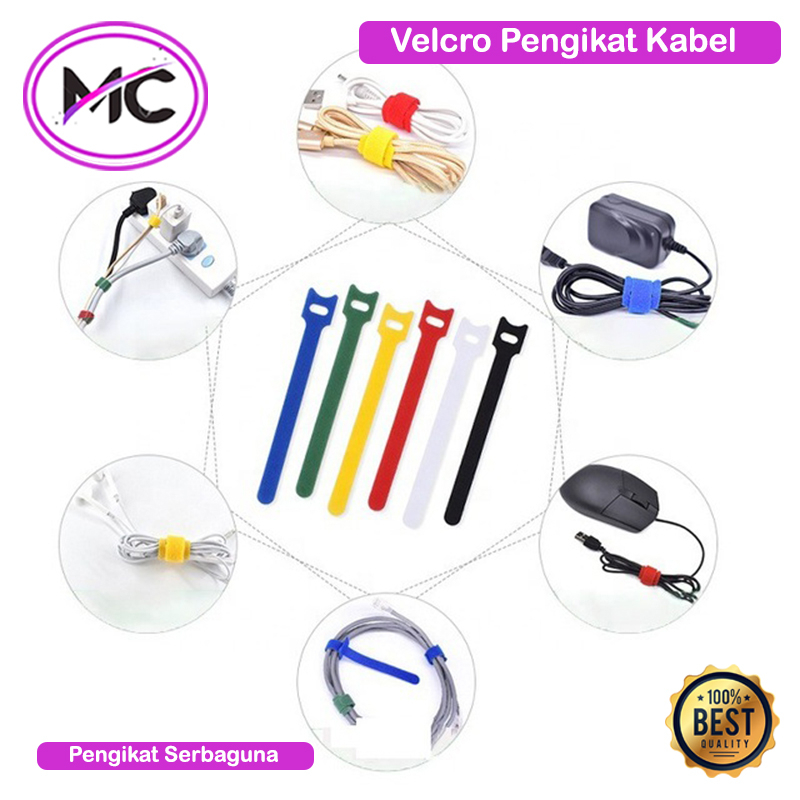 Pengikat Kabel Velcro Strap Kabel Kabel Tis Velcro Cable Pengikat Penjepit Ikat Tali Tie Ties Organizer Strap Wire Winder Management