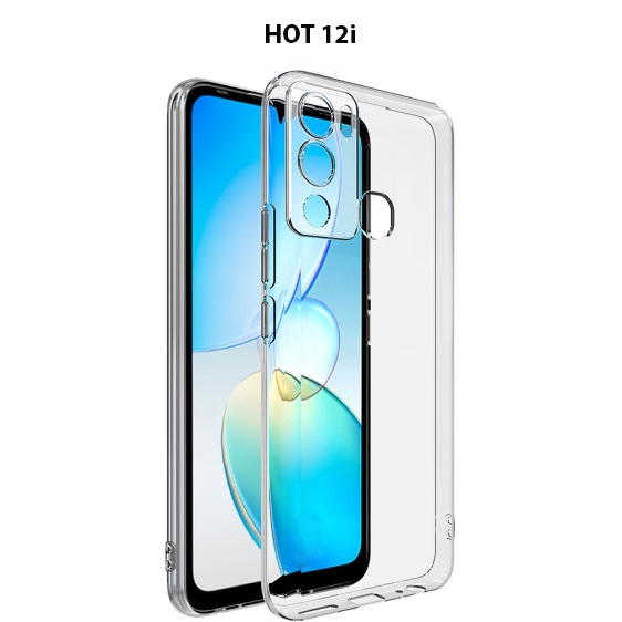 Case INFINIX HOT 12i Casing Clear HD KETEBALAN 2MM BENING TRANSPARAN TPU Premium Softcase