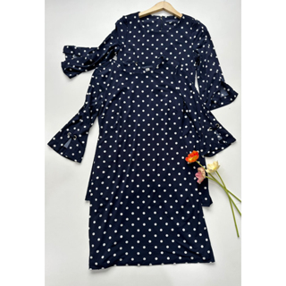 TMH** polkadot  bellsleeved sheath  dress