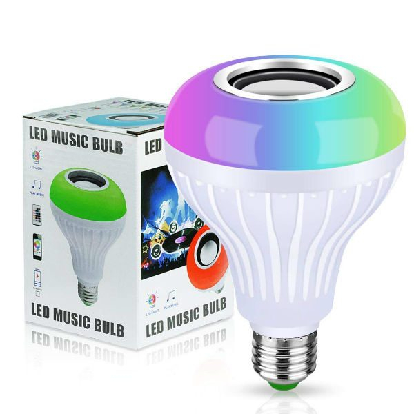 Lampu Bohlam Speaker LED Musik Bluetooth Wireless RC RGB