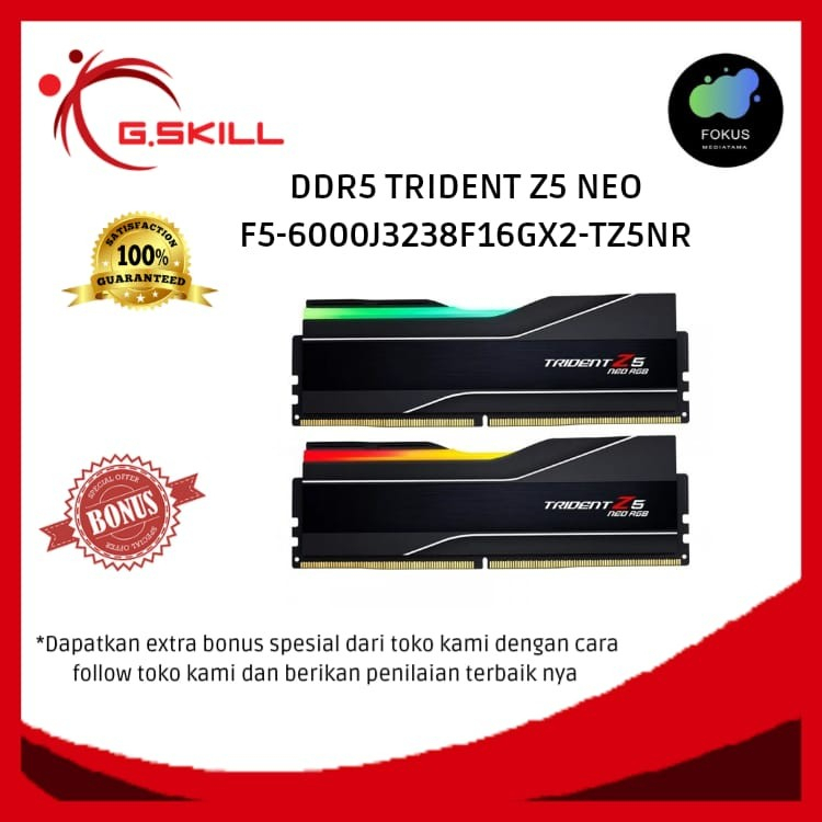 Gskill DDR5 Trident Z5 Neo RGB PC48000 2x16GB F5-6000J3238F16GX2-TZ5NR