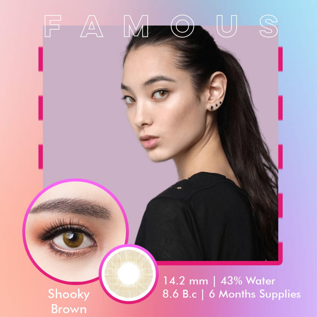 Famous With Biomoist Shooky Brown Monthly Softlens Warna