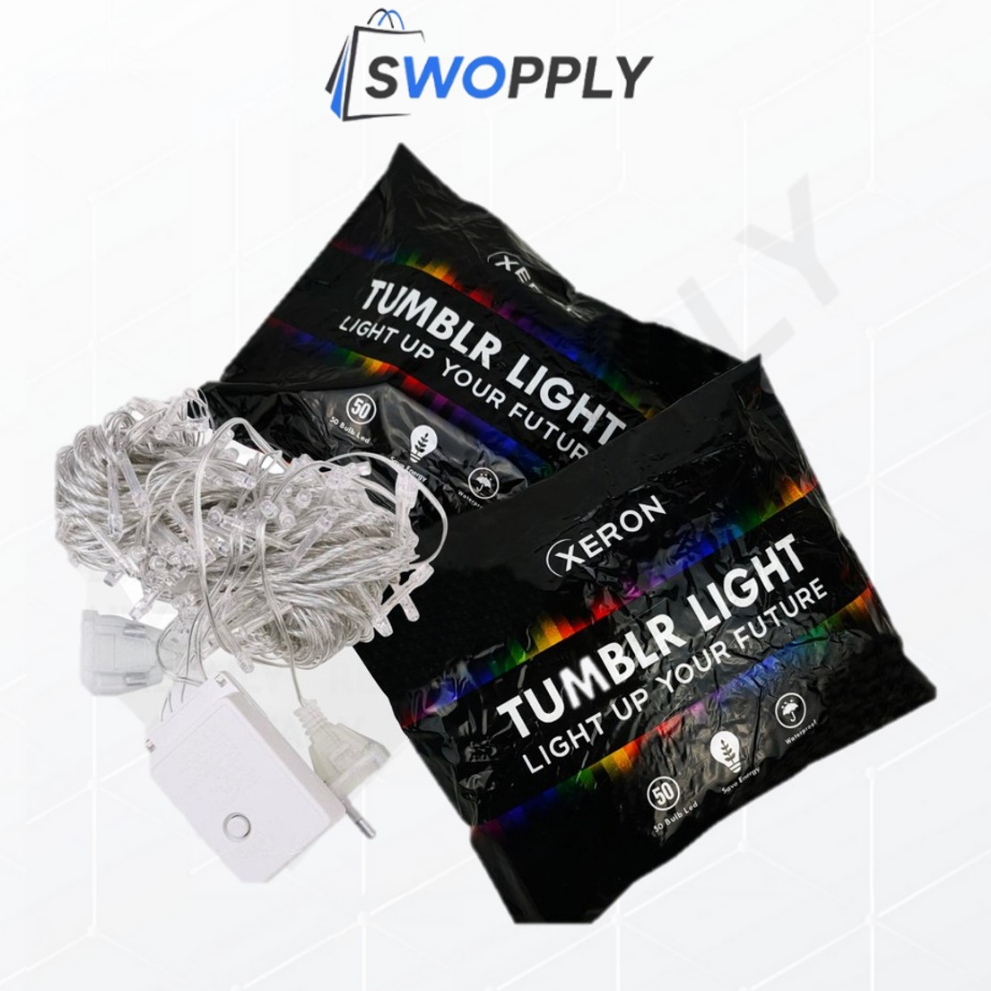 Swopply Lampu Tumblr Xeron 10M Packing OPP Lampu Natal Lampu Led Lampu Hias Dekorasi Lampu Hari Raya Lebaran