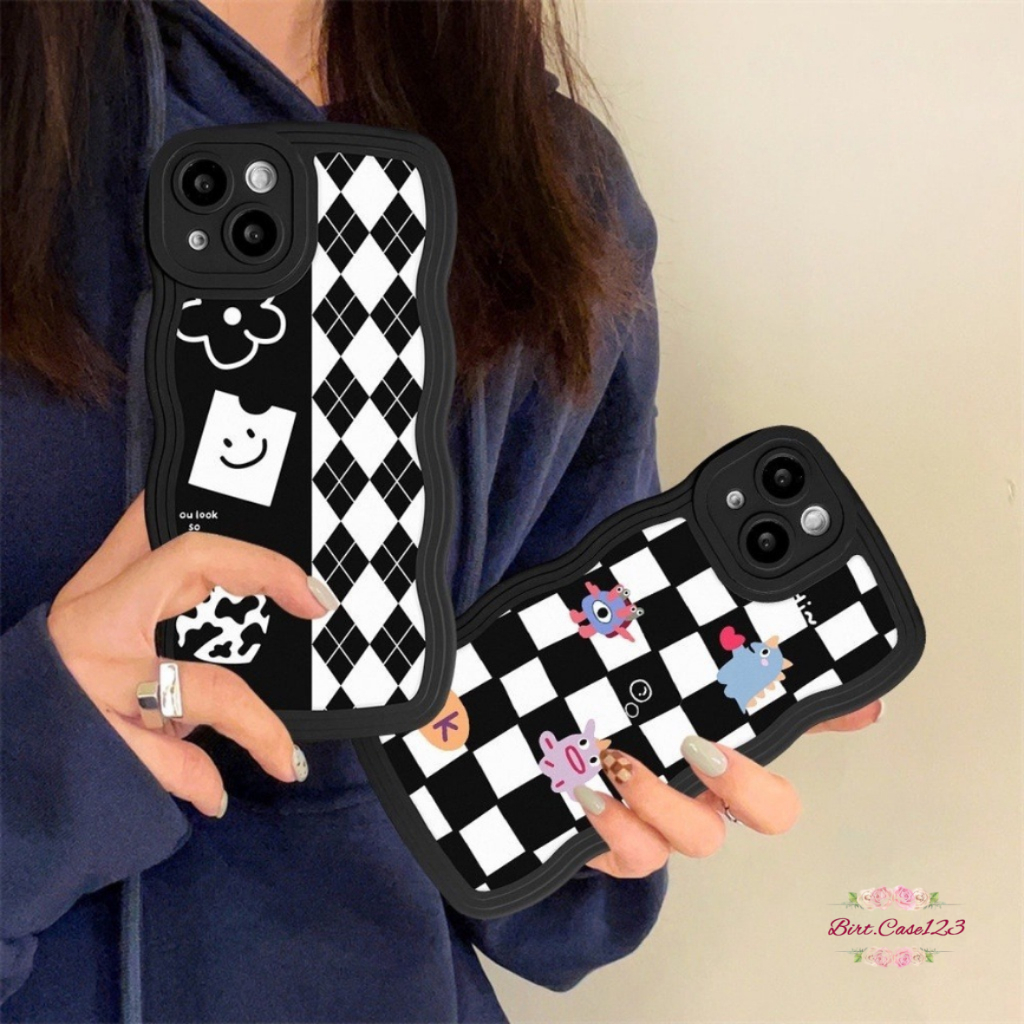 CUSTOM SOFTCASE SILIKON GELOMBANG WAVY CUSTOM DIAMOND FOR REALME C2 5 5I C11 C20 C12 C25 NARZO 30A 50A PRIME C30 C35 BC7633