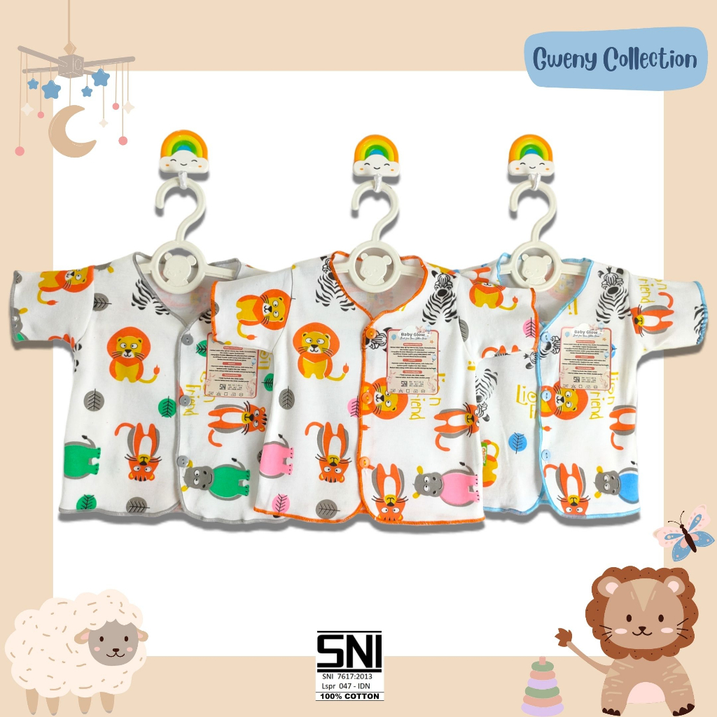 Atasan Baju Bayi / Atasan Baju anak Motif Lion Friends Baby Glow