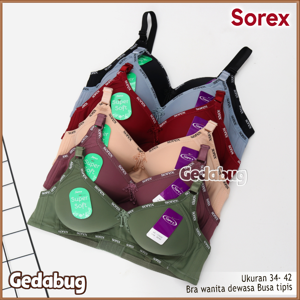 Bra BH Sorex 17233 Tanpa Kawat Casual Style Bra Cup Besar | Gedabug