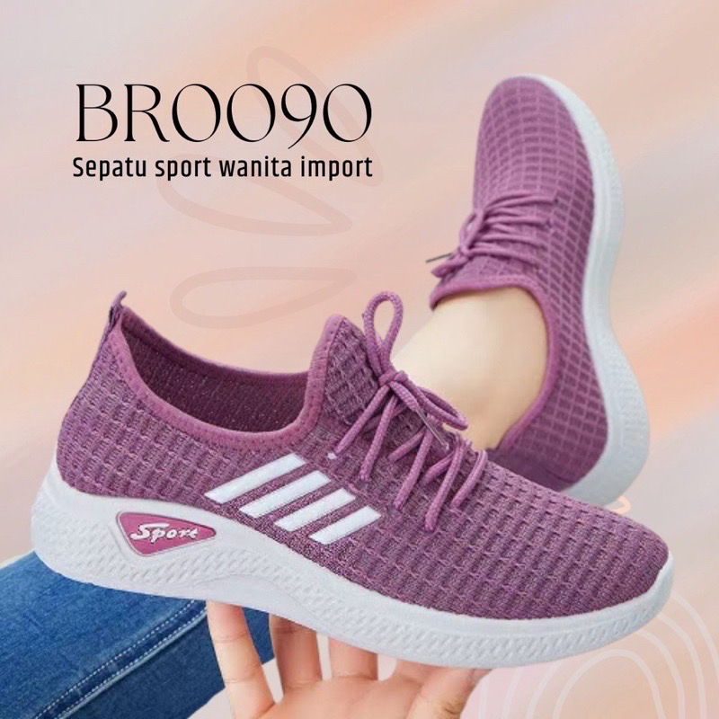 GROSIRTAS LV0090 Sepatu Sneakers Wanita Import Sepatu Sport Wanita Rajut Sepatu Fashion Wanita Korea Motif Garis