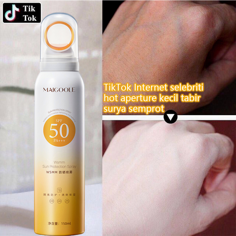 Sunscreen spray Semprotan tabir surya Pemutih tubuh SPF50 PA++++ 150ML ALL DAY LIGHT SUNSCREEN MIST Sunscreen Spray Isolation Face and Body Protection Efektif memblokir UVA UVB Niacinamide Hyaluronic Moisturizing Memutihkan kulit