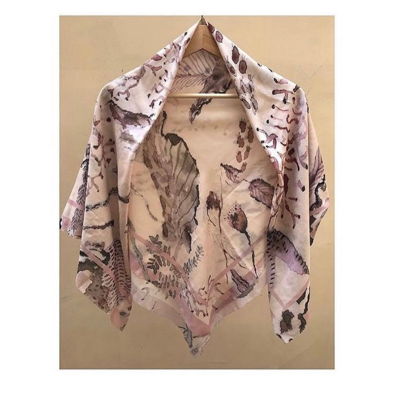 Preloved Le costa Voal Cotton Scarf Square in Peach  @buttonscarves