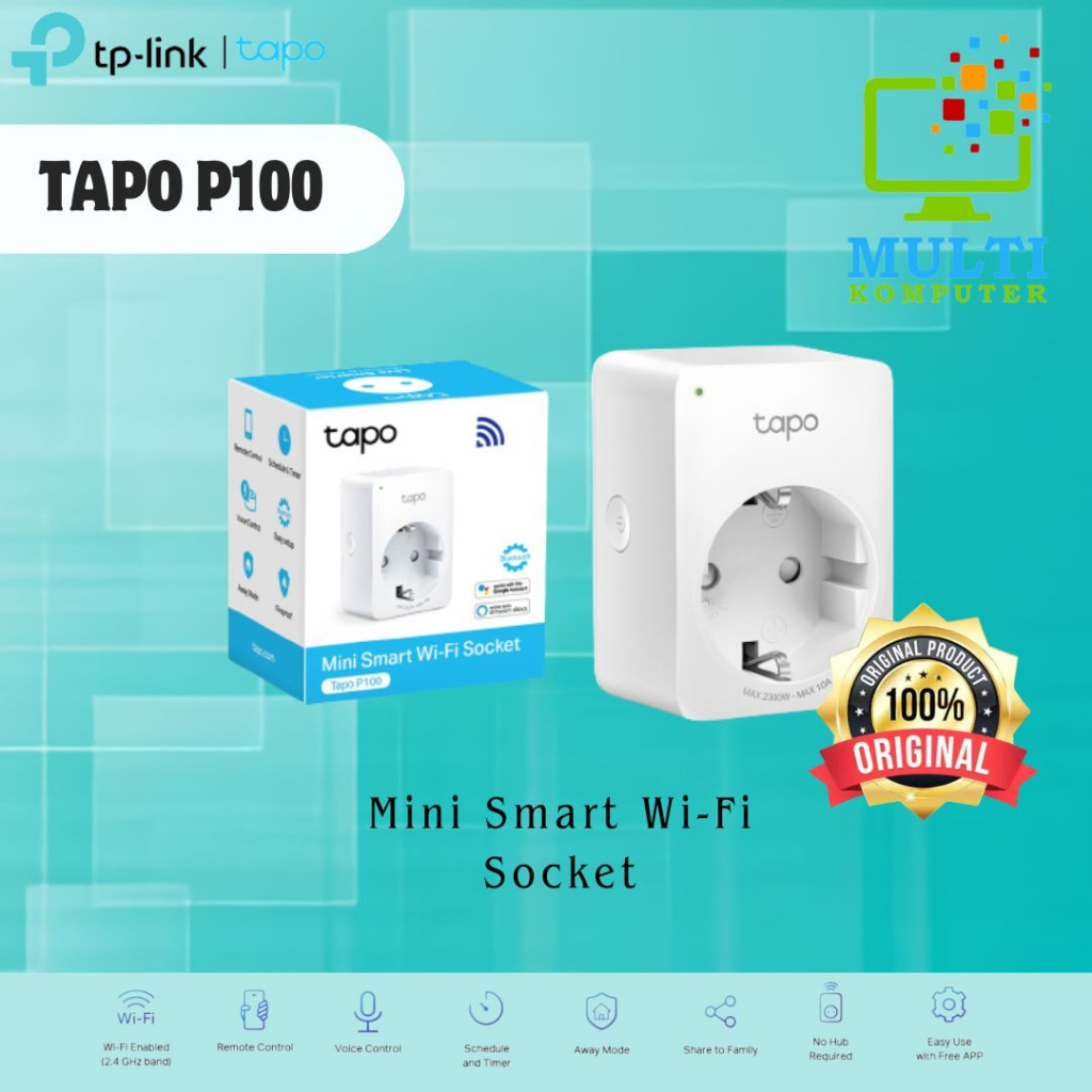 Tp-link Tapo P100 Mini Smart Wi-Fi Socket Smart PLUG Wireless Colokan