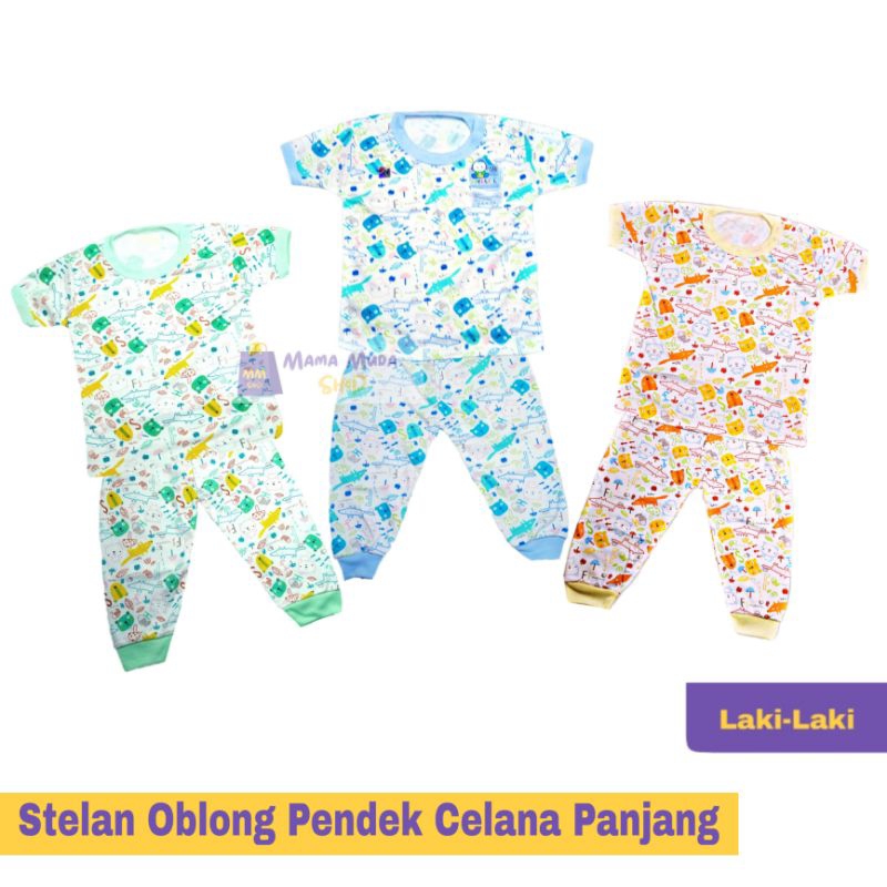 PROMO 3 PSG SETELAN OBLONG ANAK Atasan Tangan Pendek + Celana Panjang / FIYELI Setelan Oblong Bayi Kancing Pundak