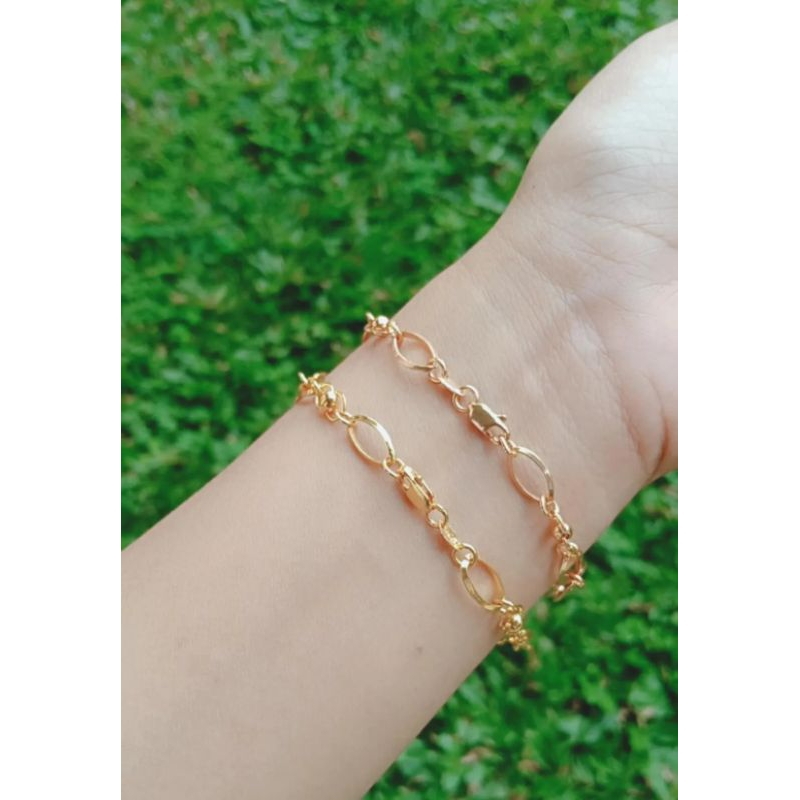 gelang rantai hollow vensy kombi S925 / gelang perak asli silver925 / gelang fashion wanita impor