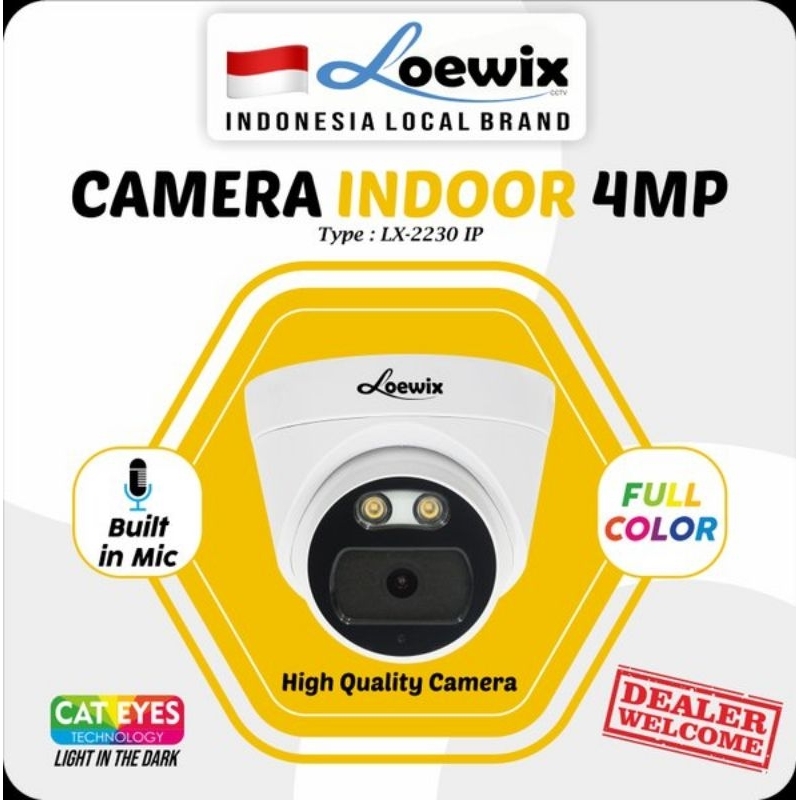 IP CAMERA CCTV LOEWIX INDOOR 4MP LX-2230 BUILT-IN MIC FULL COLOUR COLORVU 4 MP ONVIF KAMERA INDOR